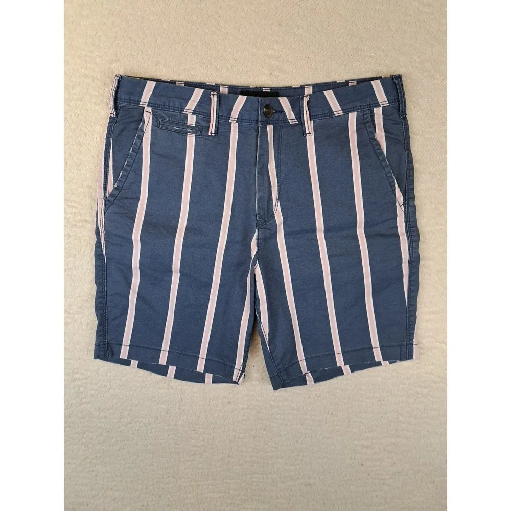 American Eagle Stripied Shorts Mens Size 32 Slim Fit Flat Front‎